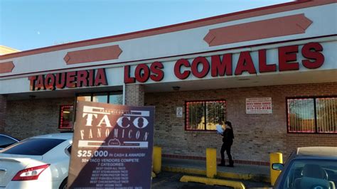 Taqueria los comales - Start your review of Taqueria Los Comales. Overall rating. 10 reviews. 5 stars. 4 stars. 3 stars. 2 stars. 1 star. Filter by rating. Search reviews. Search reviews. Shannon C. Spring Branch North, Houston, TX. 0. 3. Mar 28, 2023. Great barbacoa tacos and amazing salsa verde! The ladies were very nice and the price was good... $2.50 a taco ...